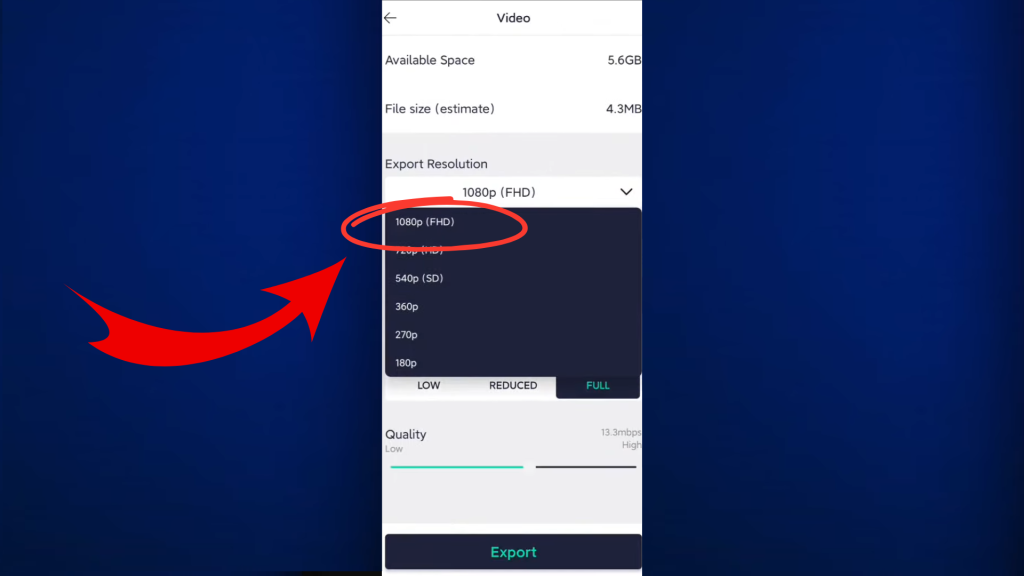 Export In Alight Motion